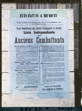 Image représentant Affiche de l'Union républicaine des intérêts économiques et sociaux pour les élections législatives de novembre 1919