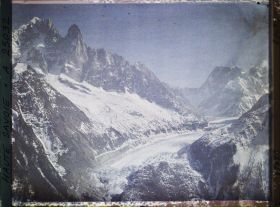 Image représentant France Les Alpes, Vue prise de la Flégère. Aiguilles Vertes, du Dru, mer de glace, les Grands Jorasses et aiguille du Taeul