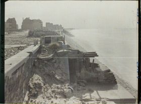 Image représentant Belgique, Westend, Emplacement de pièce d'artillerie sur la digue et Observatoire