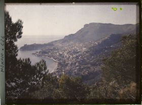 Image représentant Vue panoramique à travers des pins, surplombant la Principauté de Monaco