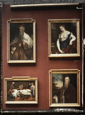 Image représentant Autriche Hongrie, Vienne, Les 4 Tableaux de la Salle II : 2 Tintoret, un Bordone et un Lanzarini