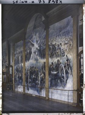 Image représentant Le triptyque Le Chant du départ d'Edouard Detaille, hôtel des Invalides, salle Bugeaud, rebaptisée salle Detaille