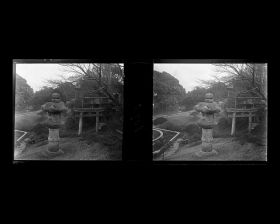 Image représentant Une lanterne de pierre dans le jardin de Monsieur Okura