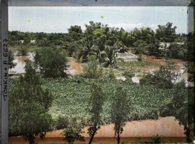 Image représentant Vue panoramique du village pendant les inondations