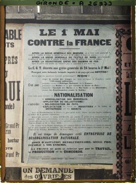 Image représentant Affiche de la CGT : grève du 1er mai