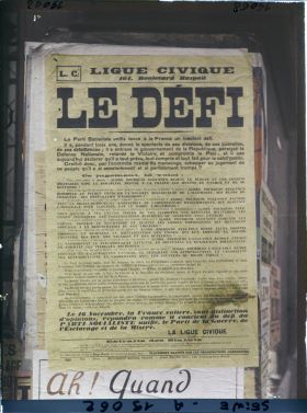 Image représentant Affiche de la Ligue civique pour les élections législatives de novembre 1919