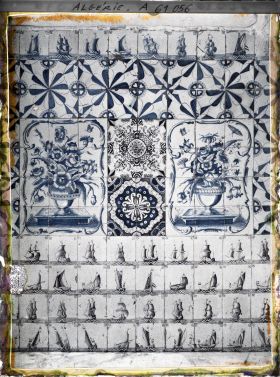 Image représentant Décor de carreaux de delft signés "Jean van Maak" de la grande entrée (sqifa kabira) de la Bibliothèque nationale (Dar Mustapha Pacha)