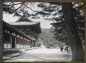 Image représentant Temple Tôdai-ji : la Porte intérieure (chûmon) et l'enceinte (kairô)