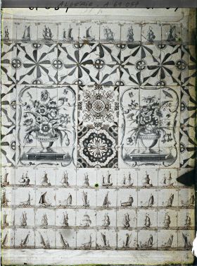 Image représentant Décor de carreaux de delft signés "Jean van Maak" de la grande entrée (sqifa kabira) de la Bibliothèque nationale (Dar Mustapha Pacha)