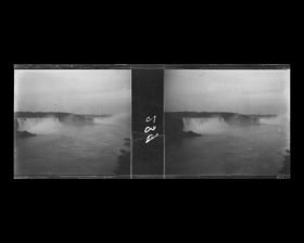 Image représentant La rivière Niagara et les chutes, vues depuis le Canada