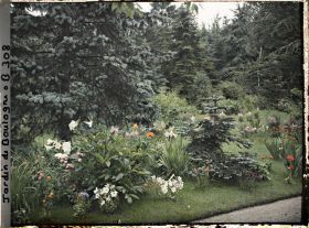 Image représentant Plate-bande fleurie longeant un chemin menant de la forêt bleue au jardin français