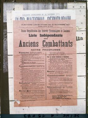 Image représentant Affiche de l'Union républicaine des intérêts économiques et sociaux pour les élections législatives de novembre 1919