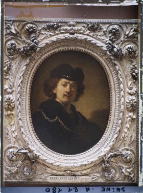 Image représentant Portrait de l'artiste à la toque et à la chaîne d'or, Rembrandt, musée du Louvre