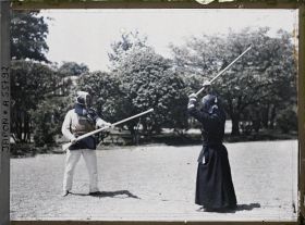 Image représentant Ecole de gymnastique militaire, entraînement aux arts martiaux Kendo (escrime japonaise)