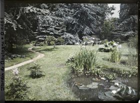 Image représentant Chemin serpentant en direction de l'ouest, à travers la pelouse qui jouxte le marais en fleurs