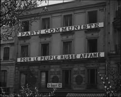 Image représentant La Maison du Parti Communiste, rue Lafayette, avec banderole pour la Russie affamée