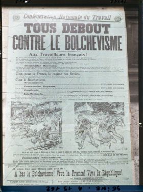 Image représentant Affiche de la Confédération nationale du Travail contre le bolchévisme pour les élections législatives de novembre 1919