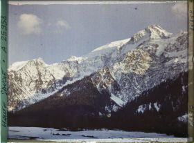 Image représentant France Les Alpes, Vallée de Chamonix ; Soleil Couchant s/le Dôme et l' Aiguille du Goûter