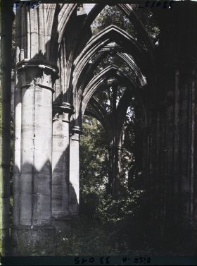 Image représentant France, Ourscamp, Ruines de l'Abbaye d'Ourscamp - Effet de lumière sur le pourtour du Ch?ur