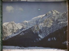 Image représentant France Les Alpes, Vallée de Chamonix ; Soleil Couchant s/le Dôme et l' Aiguille du Goûter