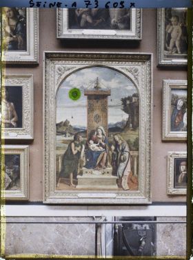 Image représentant La Vierge et l'Enfant entre saint Jean-Baptiste et sainte Marie-Madeleine, Cima da Conegliano, musée du Louvre