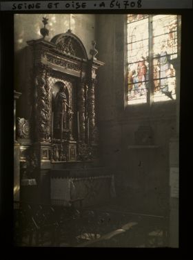 Image représentant Ile de France, Pontoise, Cathédrale St Maclou - Chapelle de la vierge - Effets de projections de vitraux