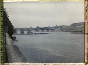 Image représentant France, Pont à Mousson, Vue s/ la Moselle vers le Pont