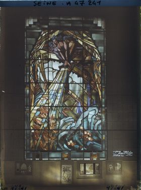 Image représentant L'Exposition des arts décoratifs, La Pêche, de Jacques Gruber, pour la salle à manger d'une ambassade française, galerie de la cour des métiers