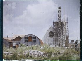 Image représentant France, Neuville-St Vaast, Eglise en reconstruction