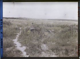 Image représentant France, Reims, Secteur de la Pompelle, petit Chemin à l'emplacement d'une Chicane conduisant aux lignes allemandes
