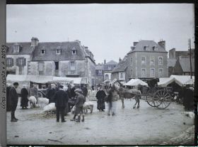 Image représentant Une foire aux cochons sur la place du Marchallac'h