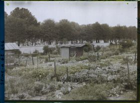 Image représentant Les jardins ouvriers à l'emplacement des anciennes fortifications porte de Clichy et le cimetière des Batignolles