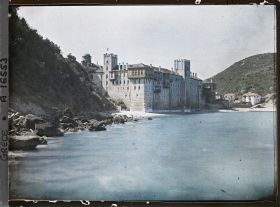 Image représentant Turquie, Esphigménou, Le Couvent au bord de la mer