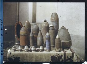 Image représentant France, Reims, Collection d'Obus Allemands qui n'ont pas éclaté