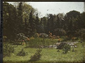 Image représentant " Etang " orné d'azalées en fleurs, situé au nord du marais et vu en direction de l'est
