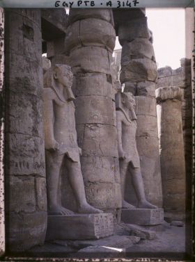Image représentant Colonnes et statues dans la cour de Ramsès II