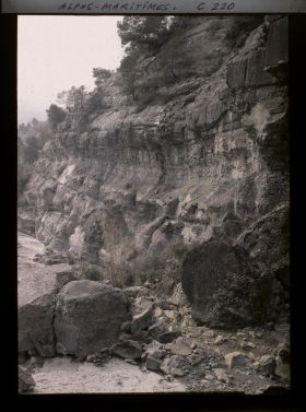 Image représentant Couches géologiques d'une falaise, col de Bromes, dans les environs de Nice