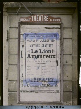 Image représentant Affiche de la dernière représentation populaire donnée au théâtre le 14/7/1914