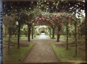 Image représentant Axe central du verger-roseraie vu en direction du jardin anglais, près du rond-point côté dépendance