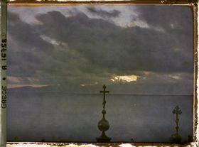 Image représentant Mont Athos, Vatopédi, Vue prise de la Tour du Monastère s/ le golfe de Vatopédi