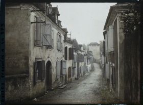 Image représentant France, Orthez, La rue du Pont (maisons à entablements sculptés)