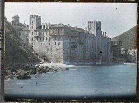 Image représentant Turquie, Esphigménou, Le Couvent au bord de la mer