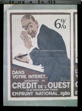 Image représentant Affiche pour l'emprunt national de 1920, Crédit de l'Ouest
