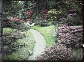 Image représentant Chemin du " sanctuaire japonais " bordé d'érables et d'azalées, à la sortie du " village japonais "