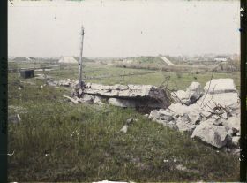 Image représentant Belgique, Ostende, Batterie Deutschland, Vue Générale prise de l'abri de droite vers la Gauche de la batterie