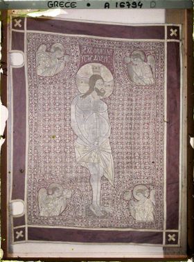 Image représentant Mont Athos, Pantokrator, Etoffe byzantine