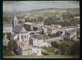 Image représentant Vue de la ville avec l'église Sainte-Christine et les deux ponts