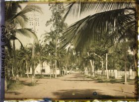 Image représentant Intersection d'avenues dans le quartier européen, présence de ligne télégraphique suspendue aux arbres