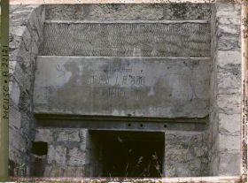 Image représentant France, Montsec, Inscription allemande sur le Central téléphonique