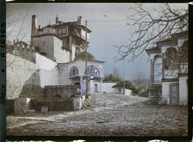 Image représentant Mont Athos, Vatopédi, Ensemble de l'entrée du Monastère